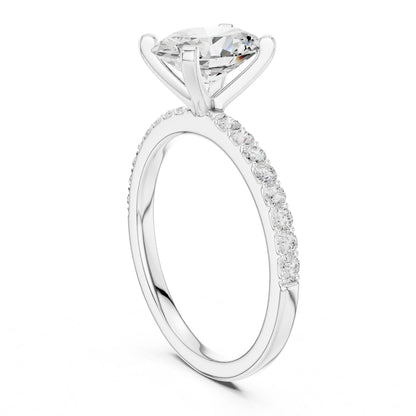 Round Lab Grown Diamond Pave Engagement Ring