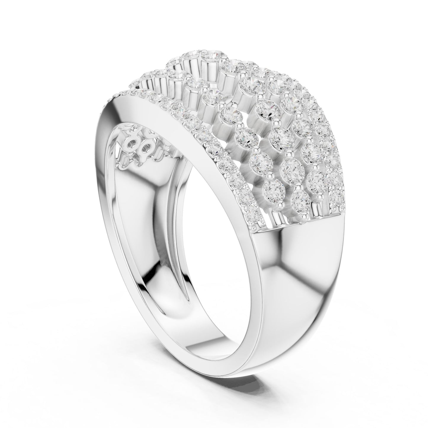 Round Lab Grown Diamond Pave Engagement Ring