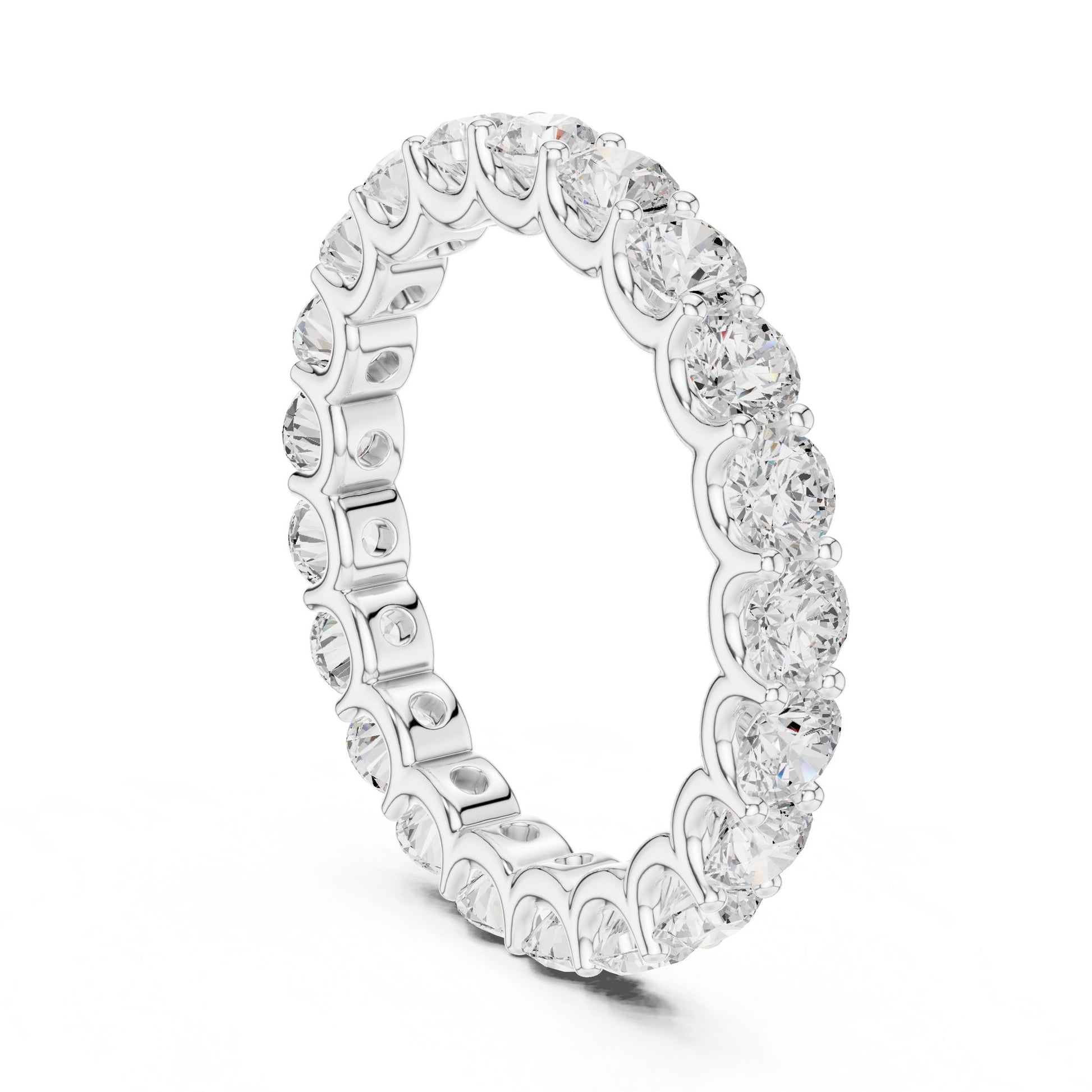 Round Lab Grown Diamond Pave Engagement Ring