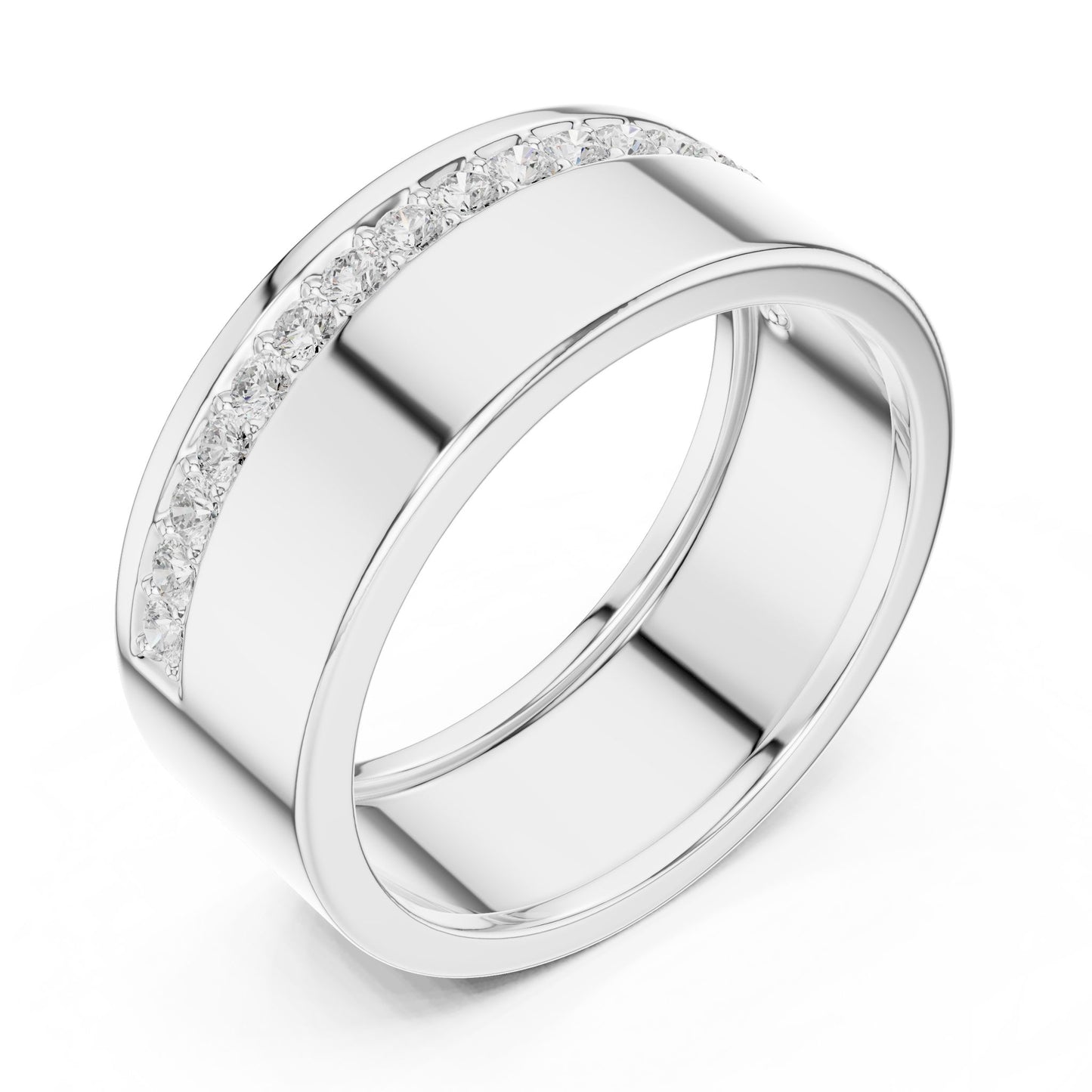 Men's Round Lab Grown Diamond Pave Ring