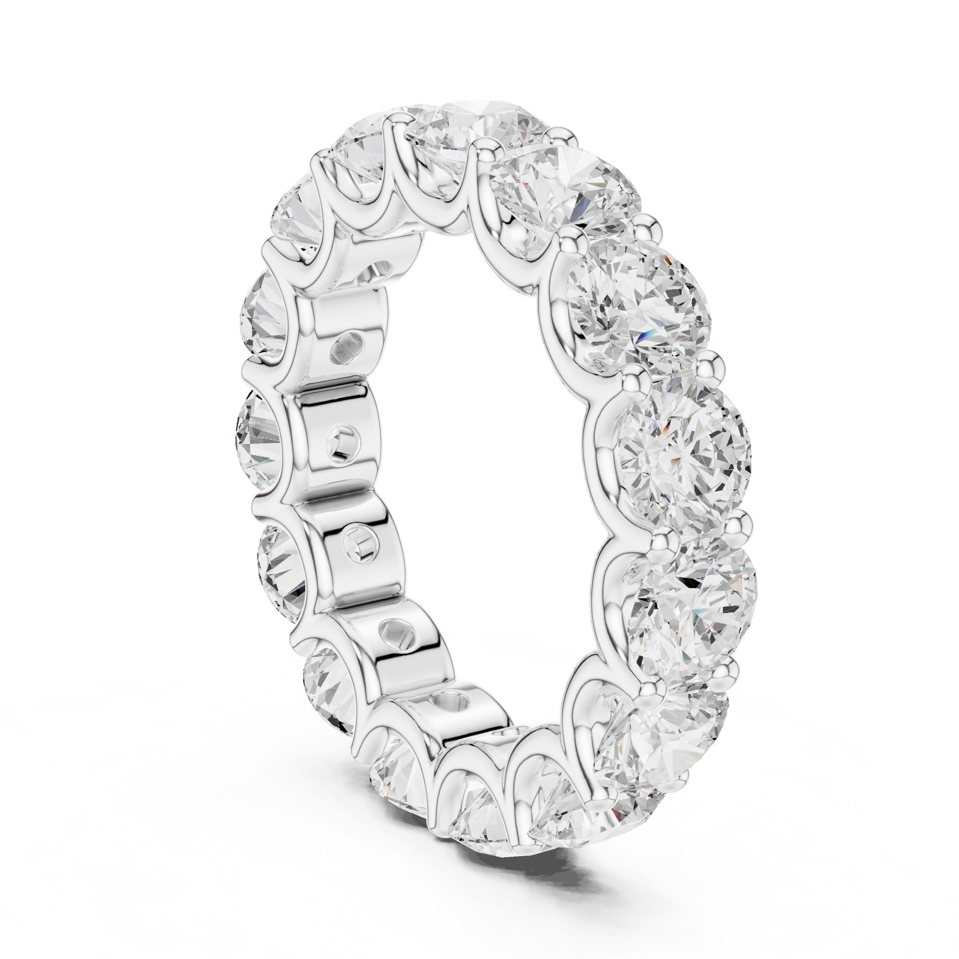 Round Lab Grown Diamond Pave Engagement Ring