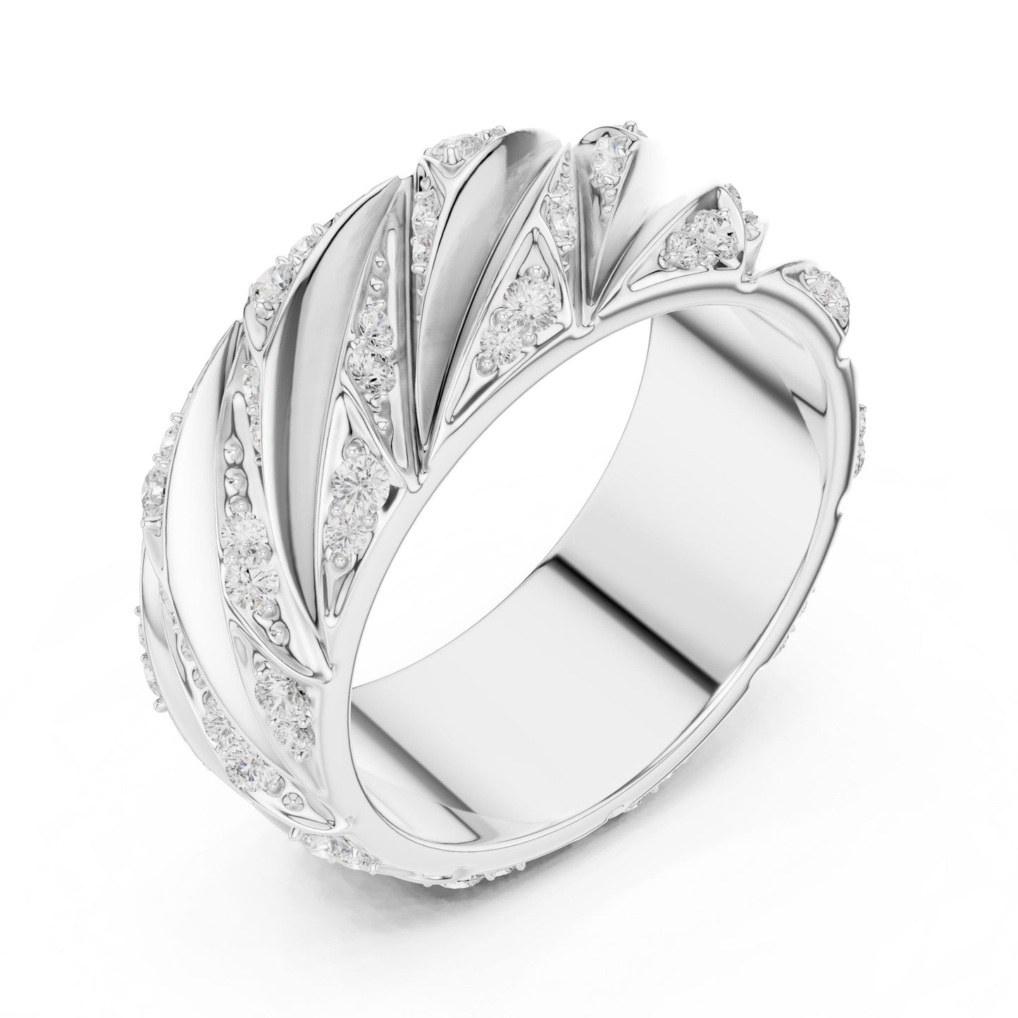 Men's Round Lab Grown Diamond Pave Ring