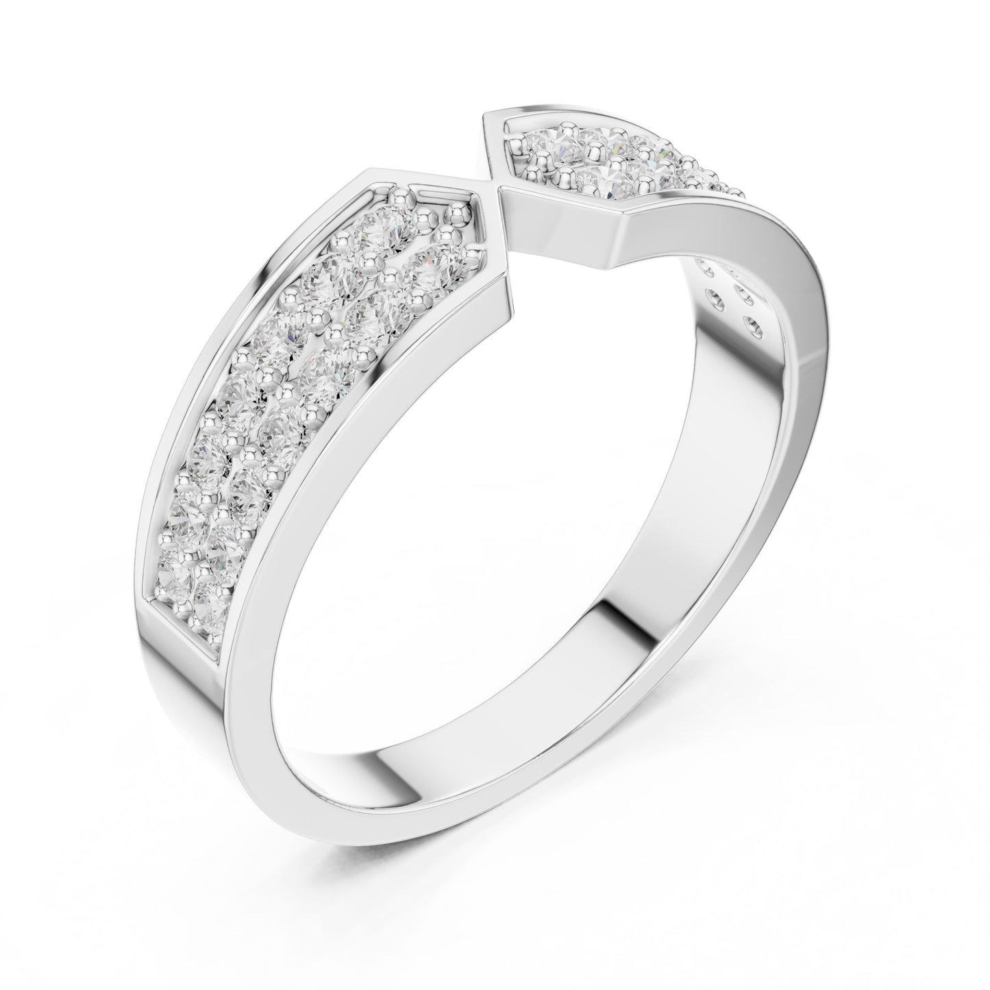 Round Lab Grown Diamond Pave Engagement Ring