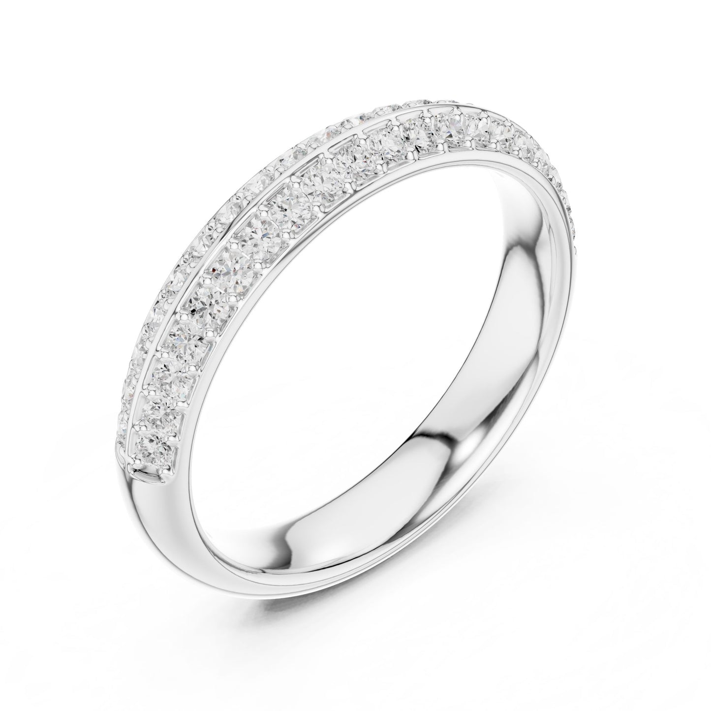 Round Lab Grown Diamond Pave Engagement Ring
