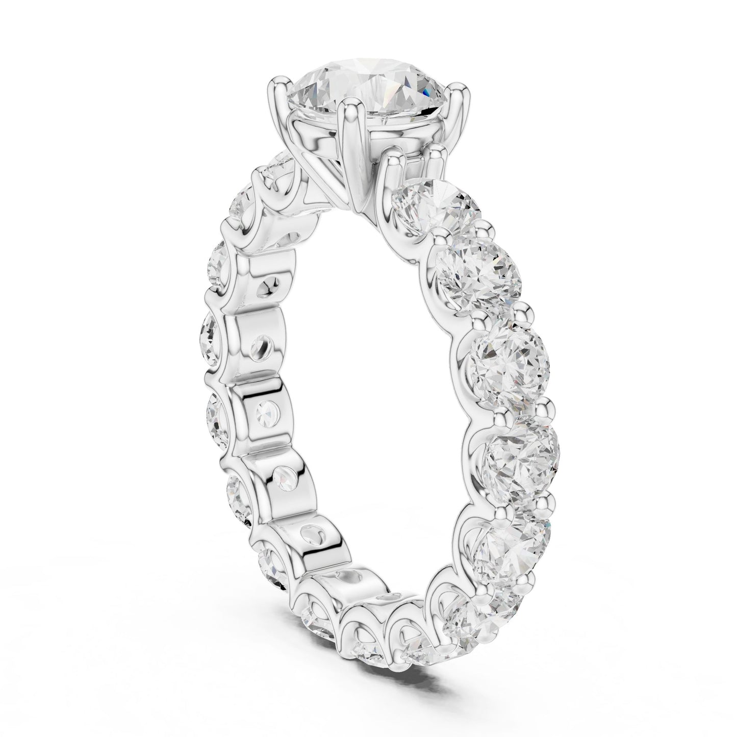 Round Lab Grown Diamond Pave Engagement Ring
