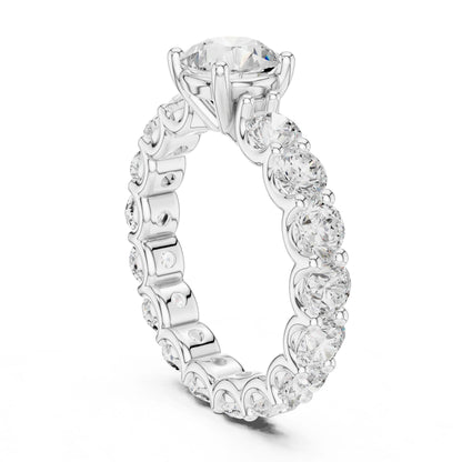 Round Lab Grown Diamond Pave Engagement Ring