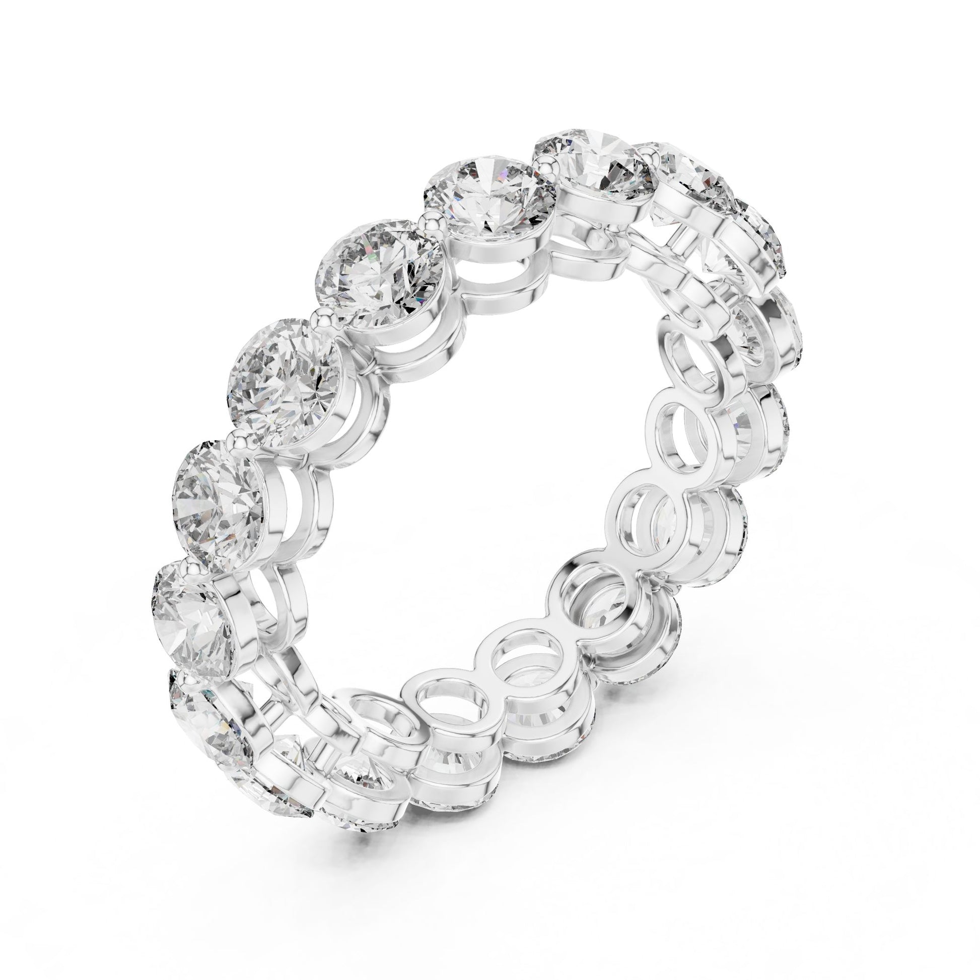 Round Lab Grown Diamond Pave Engagement Ring