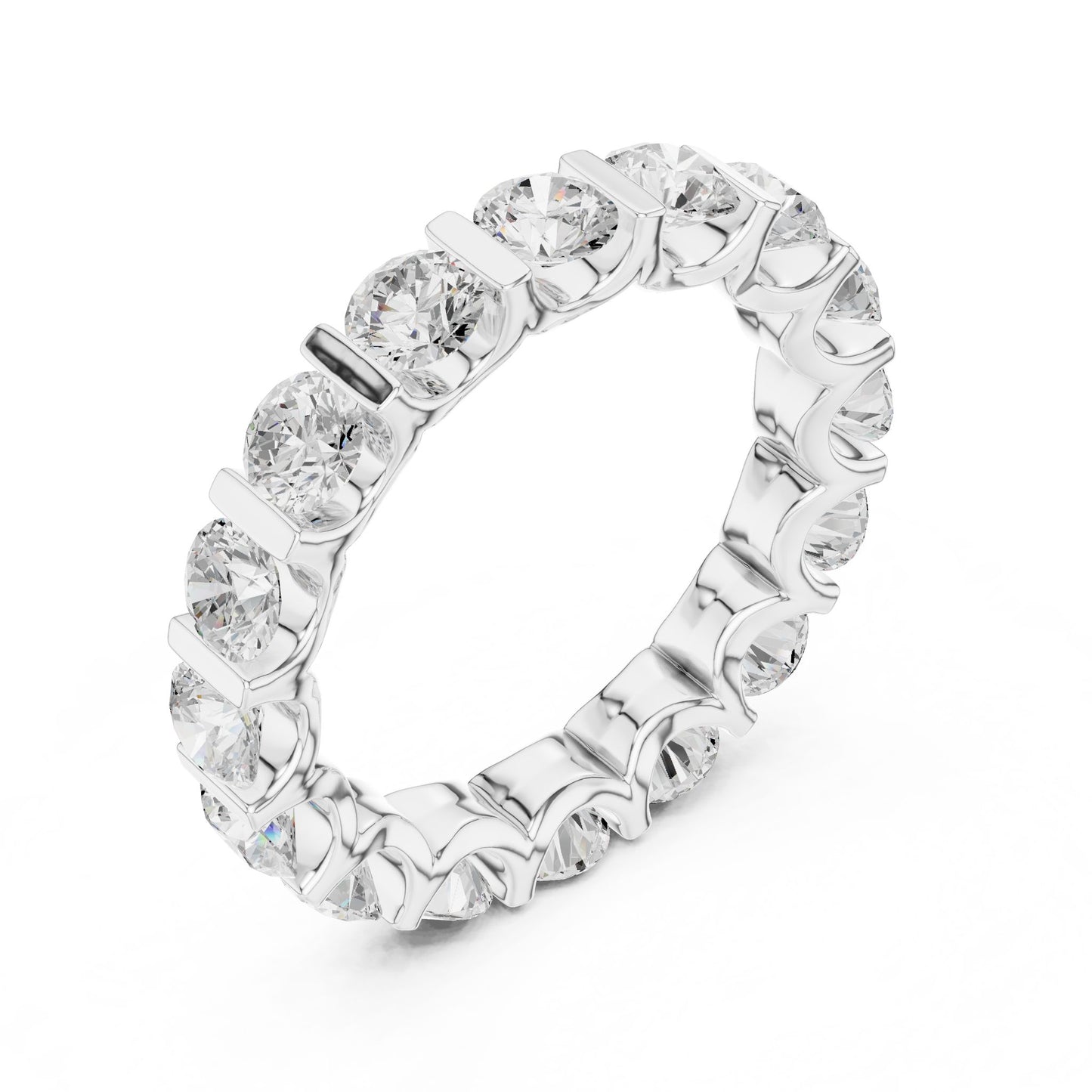 Round Lab Grown Diamond Pave Engagement Ring