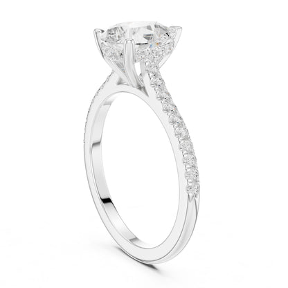 Round Lab Grown Diamond Pave Engagement Ring