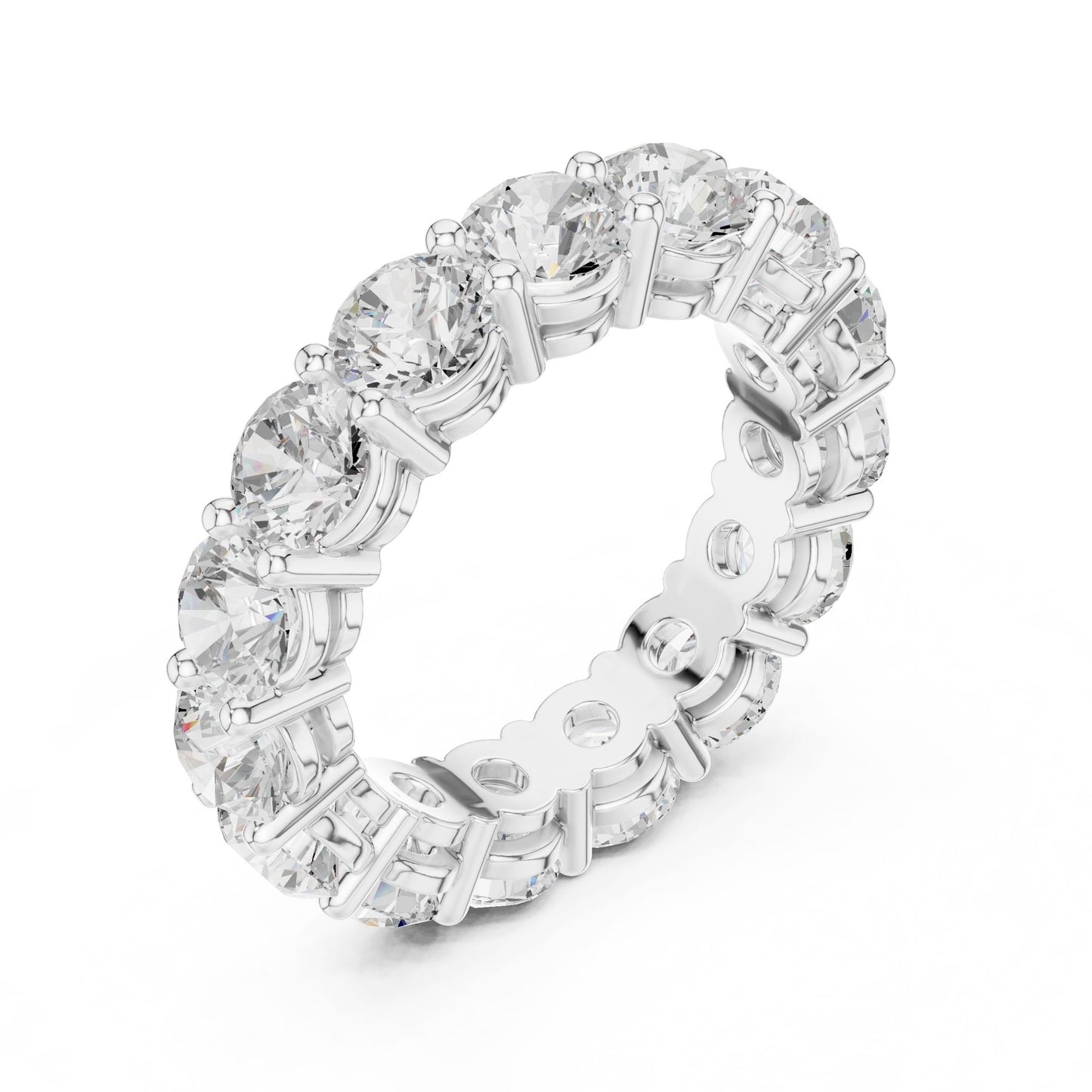 Round Lab Grown Diamond Pave Engagement Ring