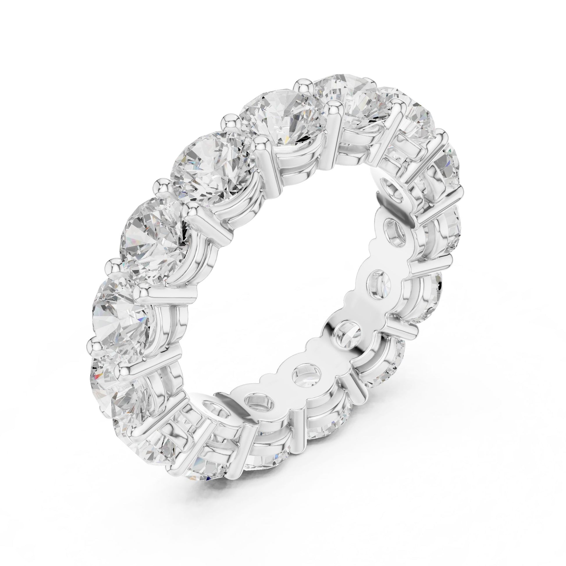 Round Lab Grown Diamond Pave Engagement Ring