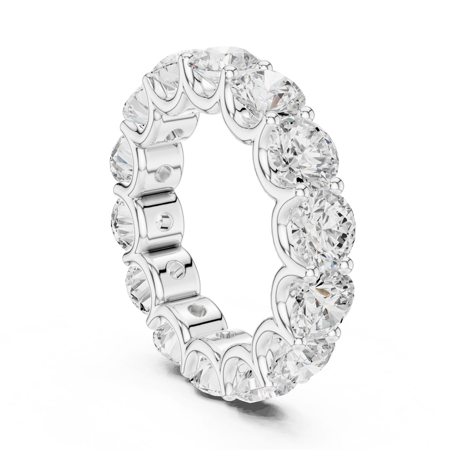 Round Lab Grown Diamond Pave Engagement Ring