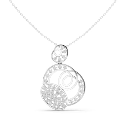 Round Lab Grown Diamond Pave Pendant