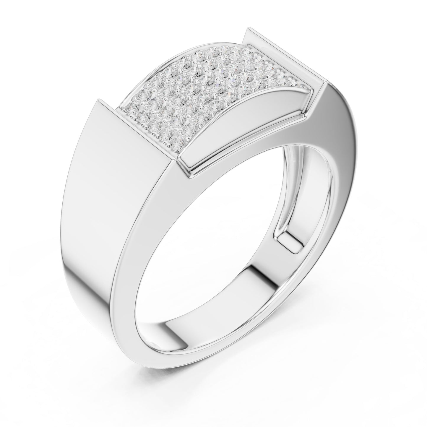 Men's Round Lab Grown Diamond Pave Ring