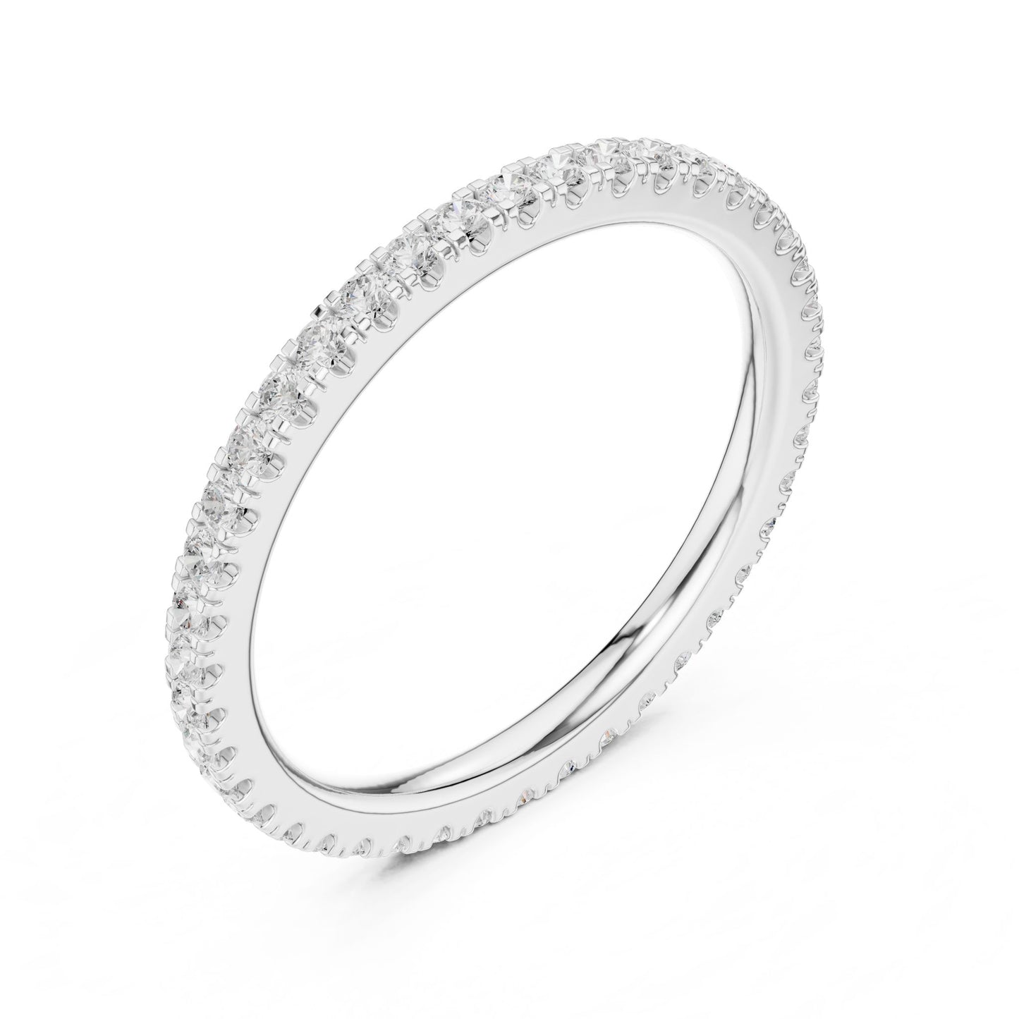 Round Lab Grown Diamond Pave Engagement Ring