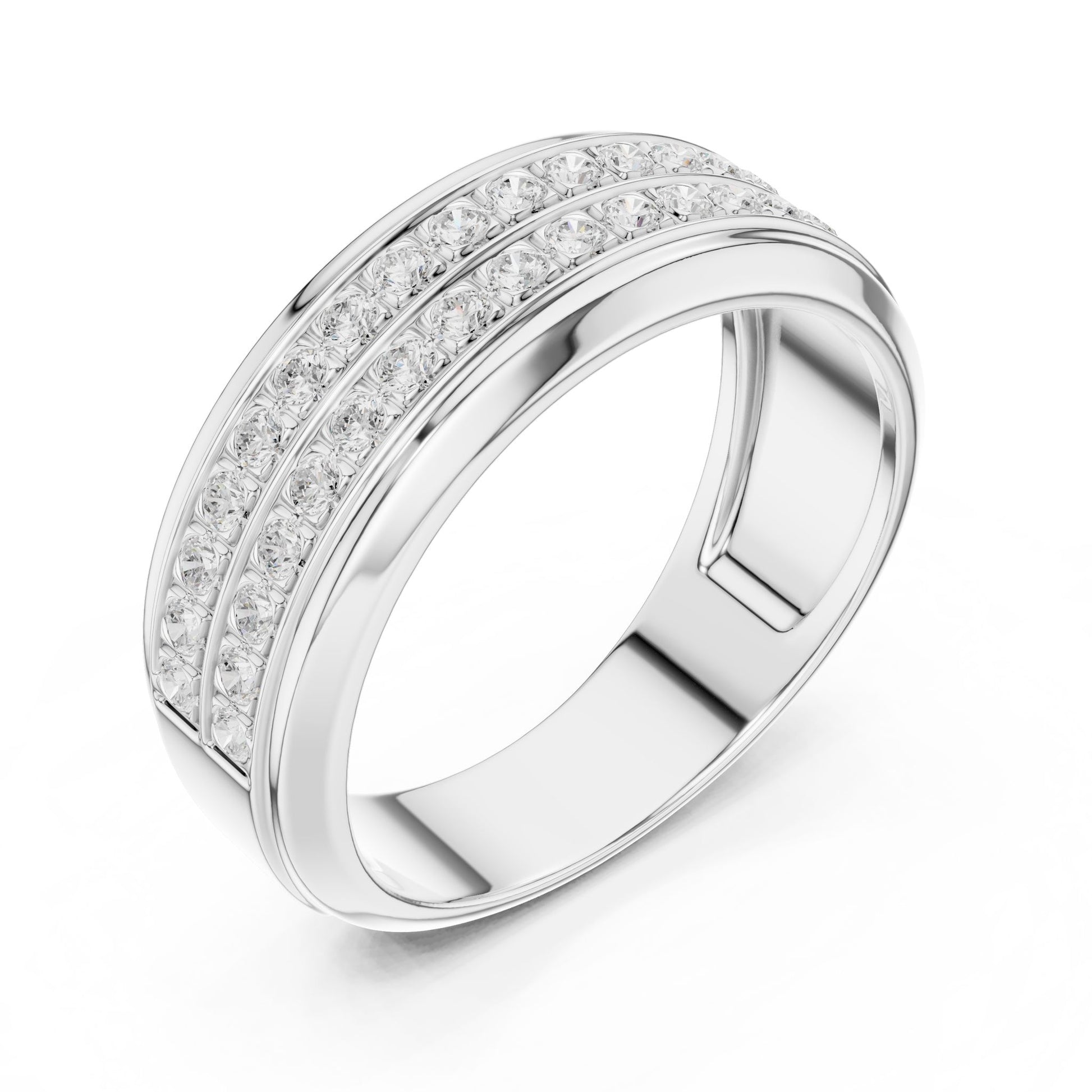 Men's Round Lab Grown Diamond Pave Ring