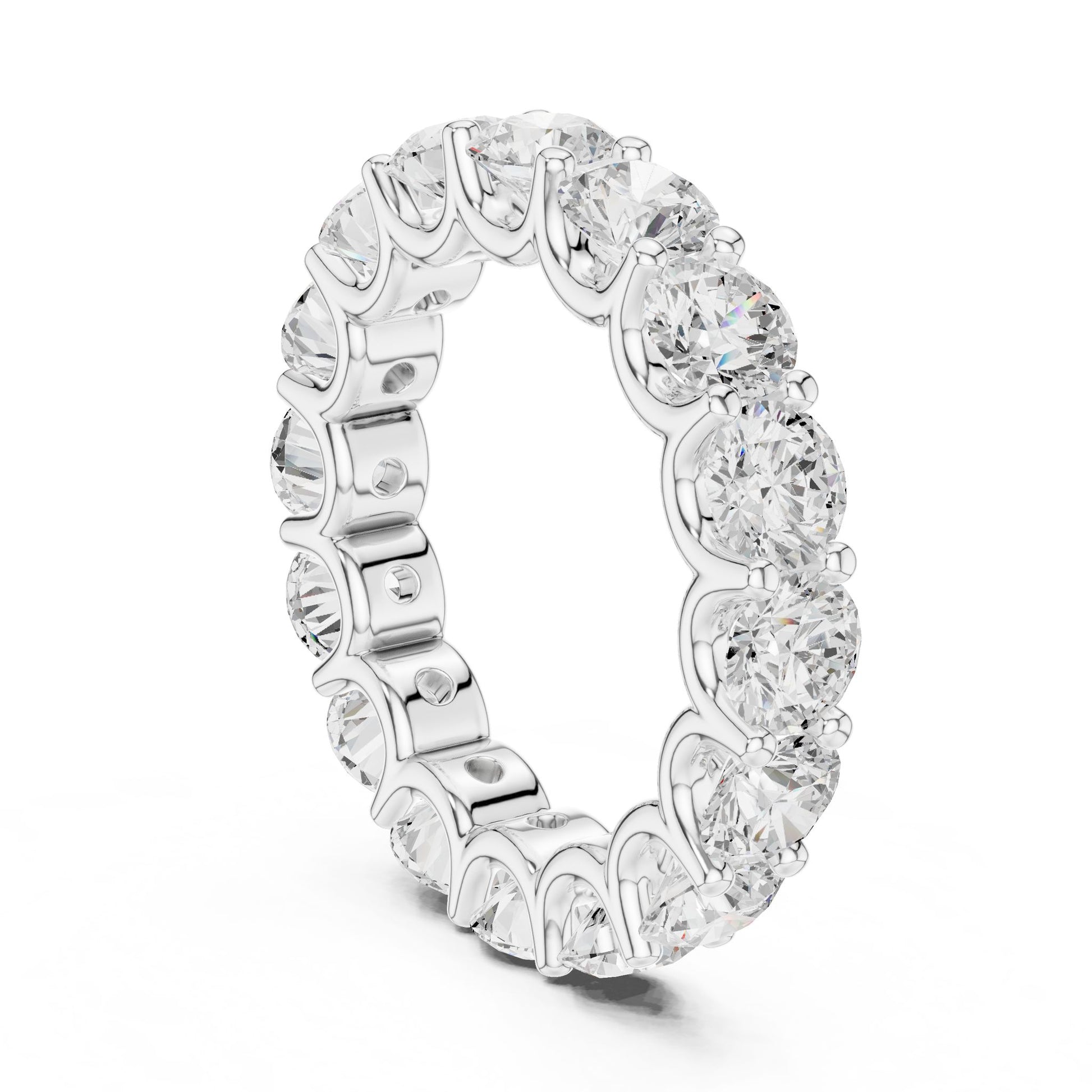 Round Lab Grown Diamond Pave Engagement Ring