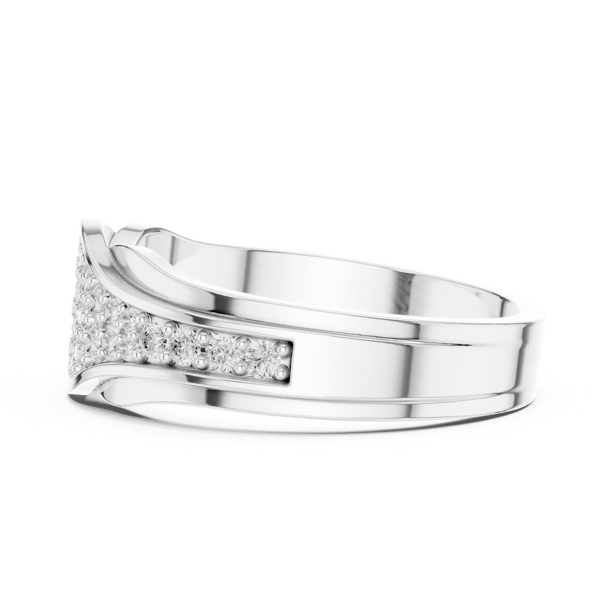 Round Lab Grown Diamond Pave Engagement Ring
