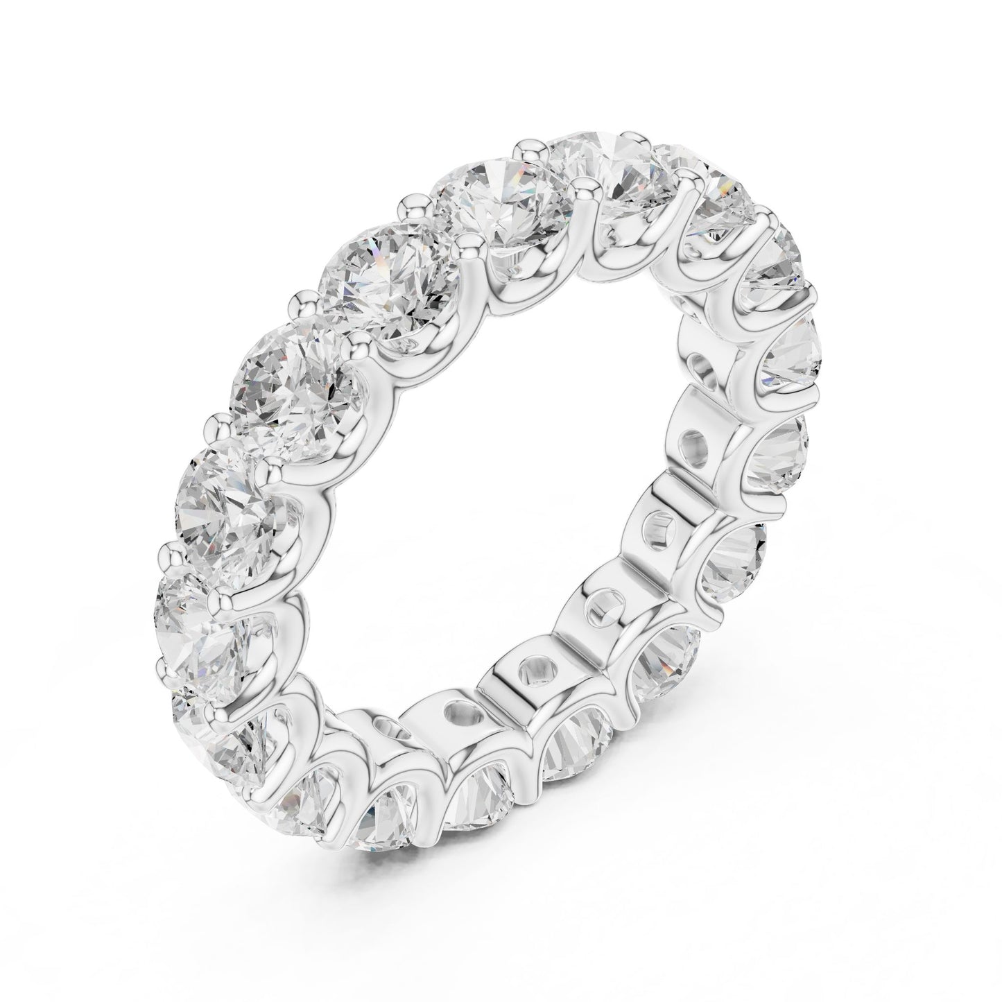 Round Lab Grown Diamond Pave Engagement Ring