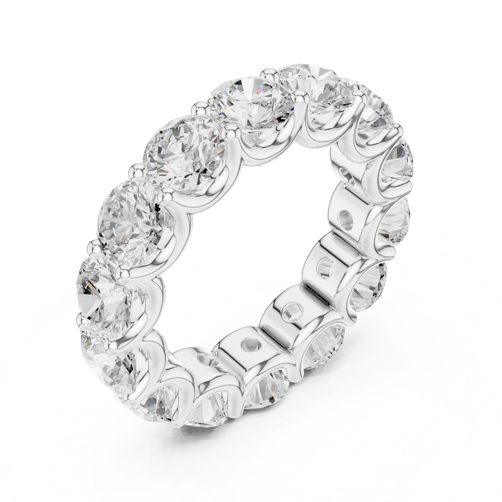Round Lab Grown Diamond Pave Engagement Ring