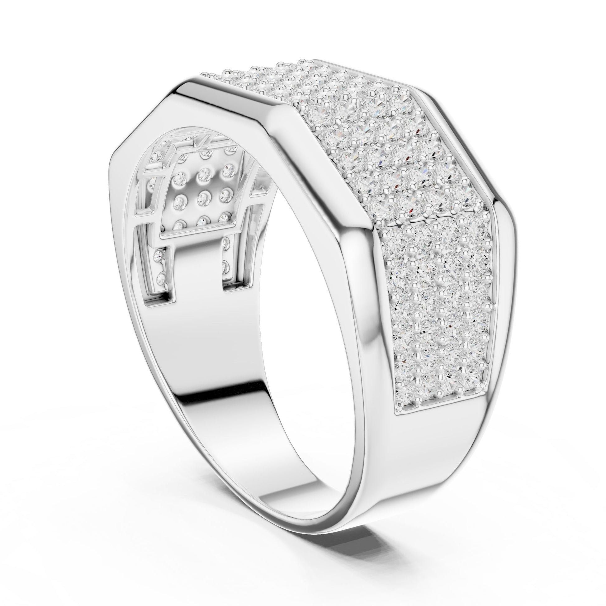 Men's Round Lab Grown Diamond Pave Ring