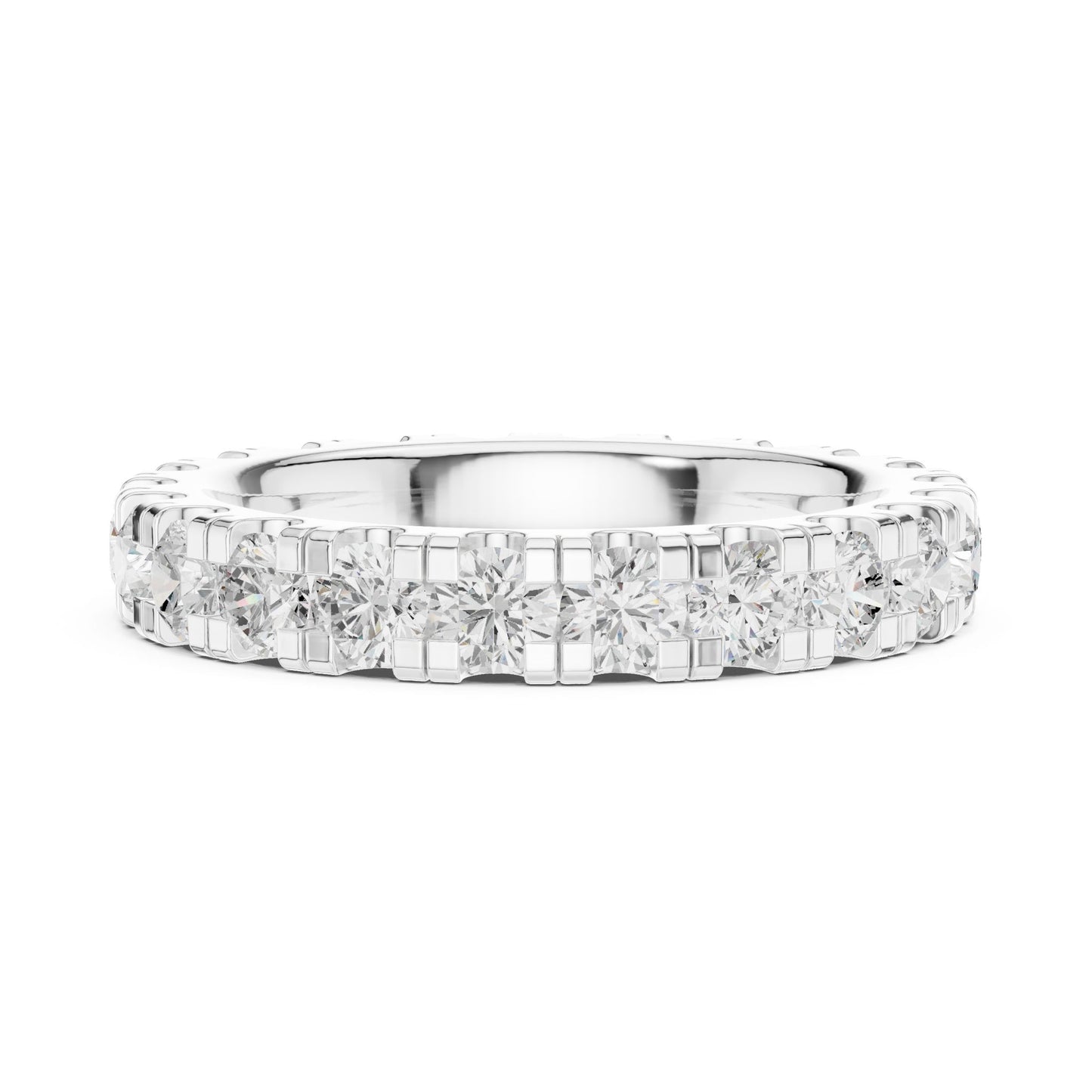 Round Lab Grown Diamond Pave Engagement Ring
