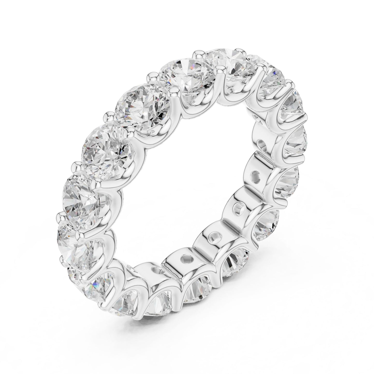Round Lab Grown Diamond Pave Engagement Ring