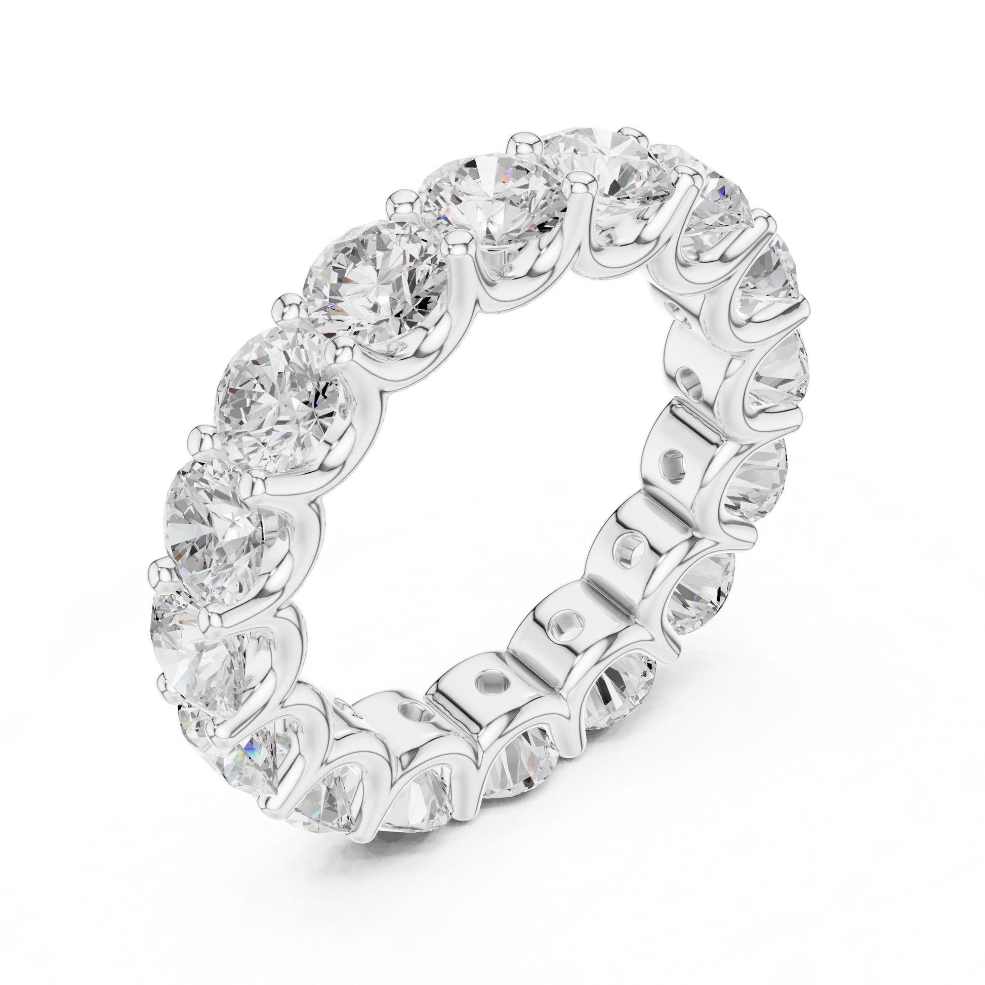 Round Lab Grown Diamond Pave Engagement Ring