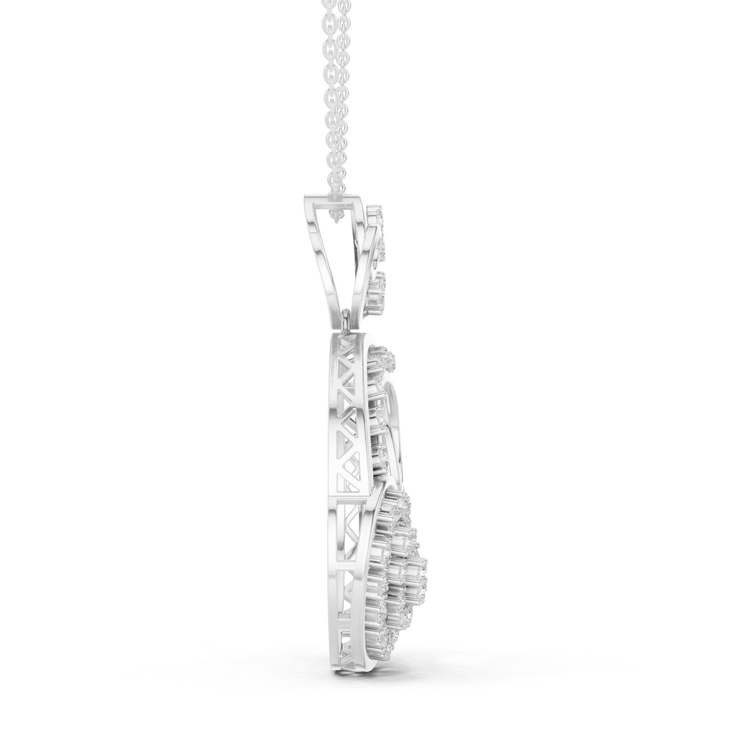 Round Lab Grown Diamond Pave Pendant