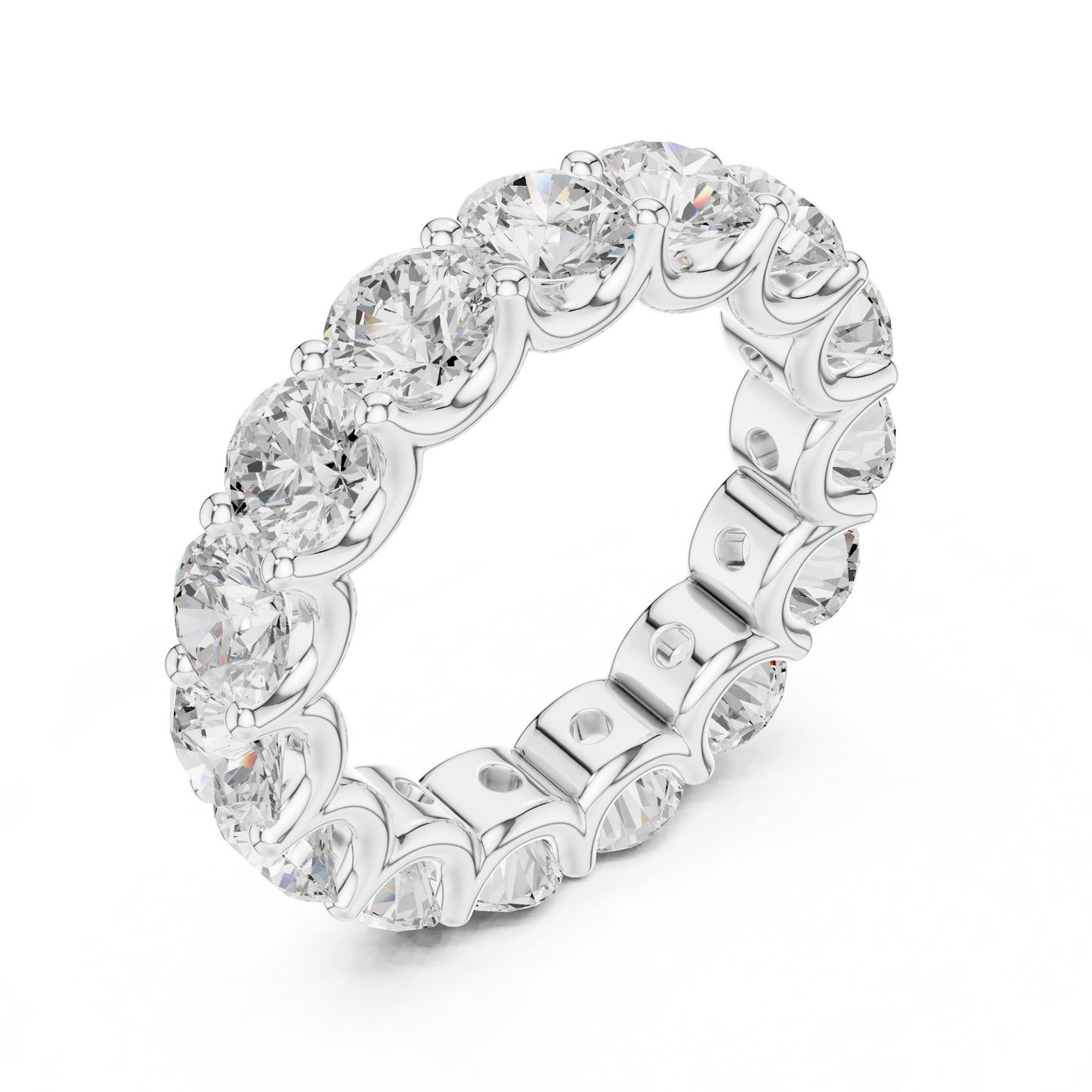 Round Lab Grown Diamond Pave Engagement Ring