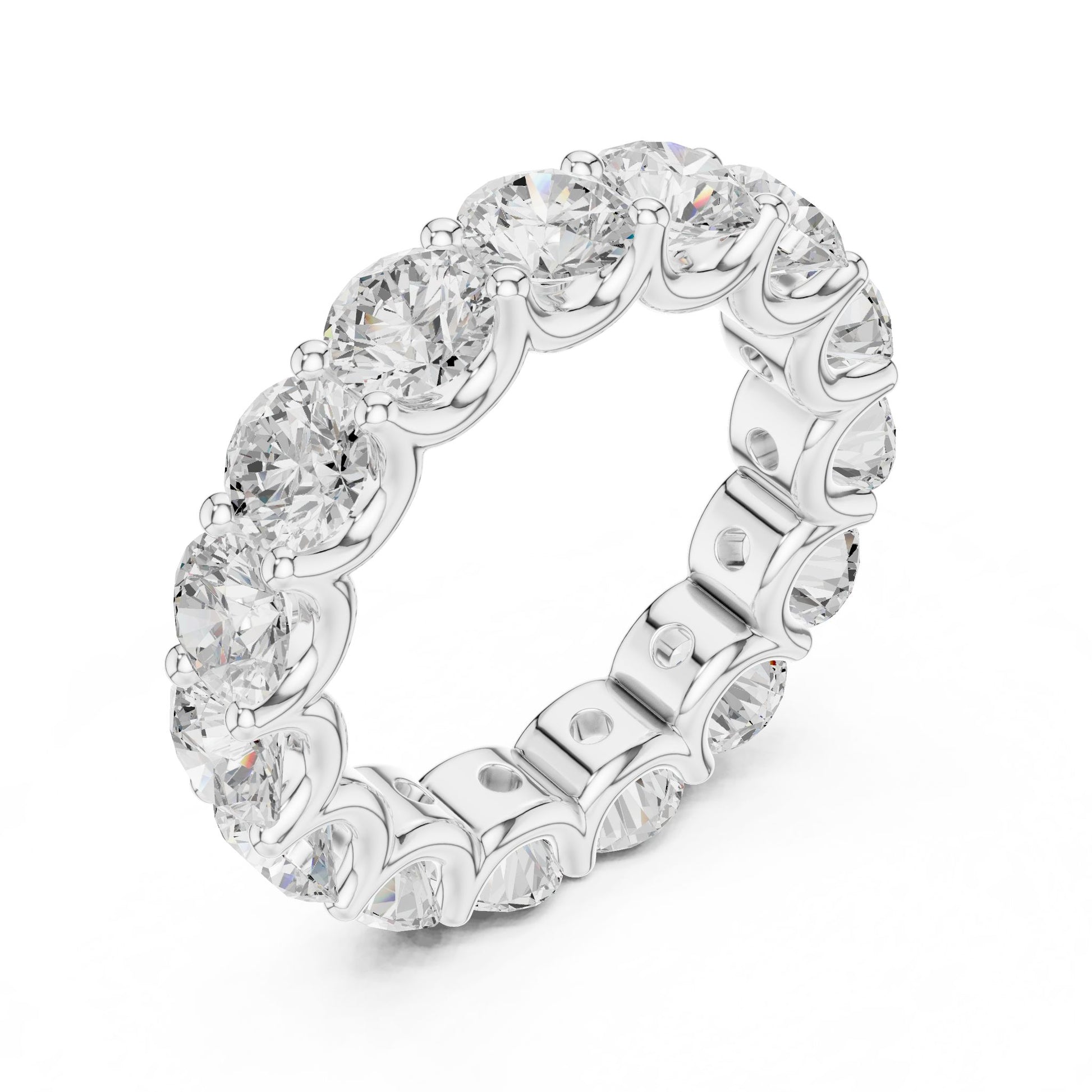 Round Lab Grown Diamond Pave Engagement Ring