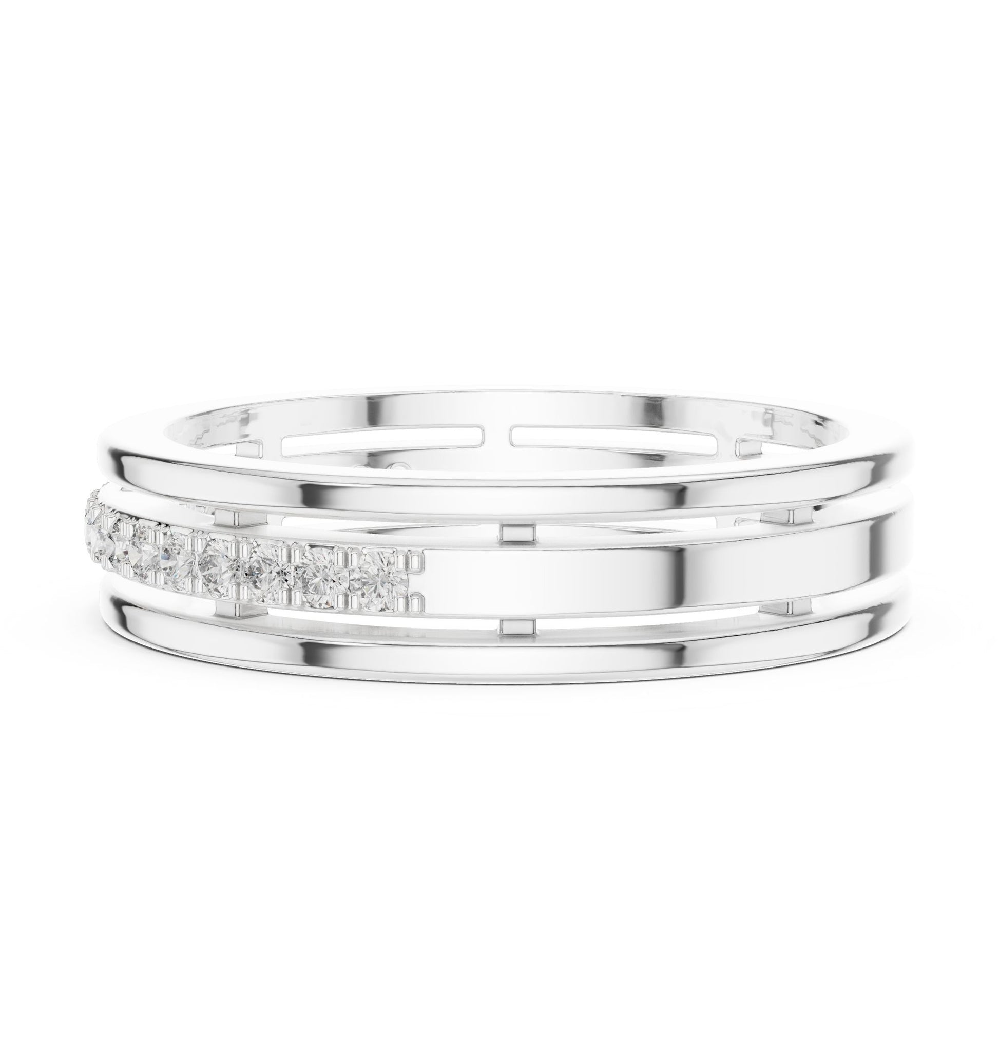 Round Lab Grown Diamond Pave Engagement Ring