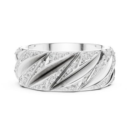 Men's Round Lab Grown Diamond Pave Ring