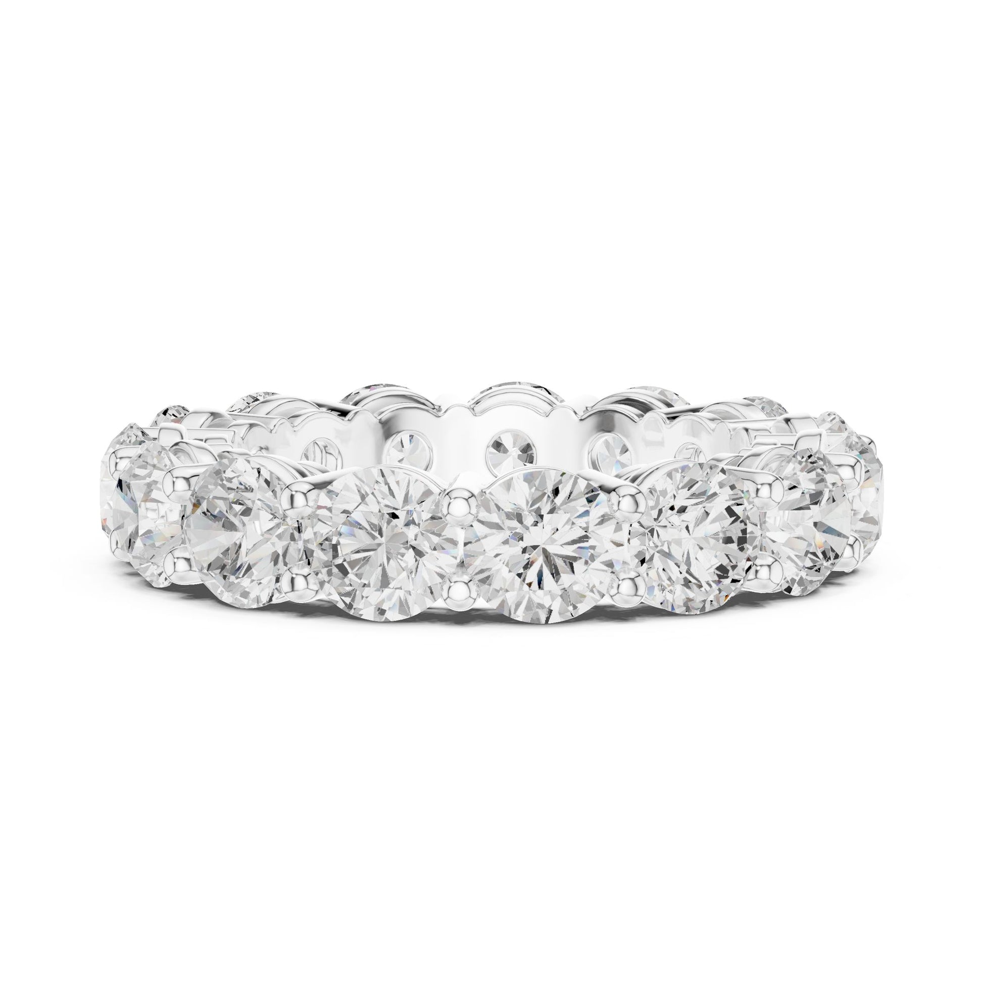 Round Lab Grown Diamond Pave Engagement Ring