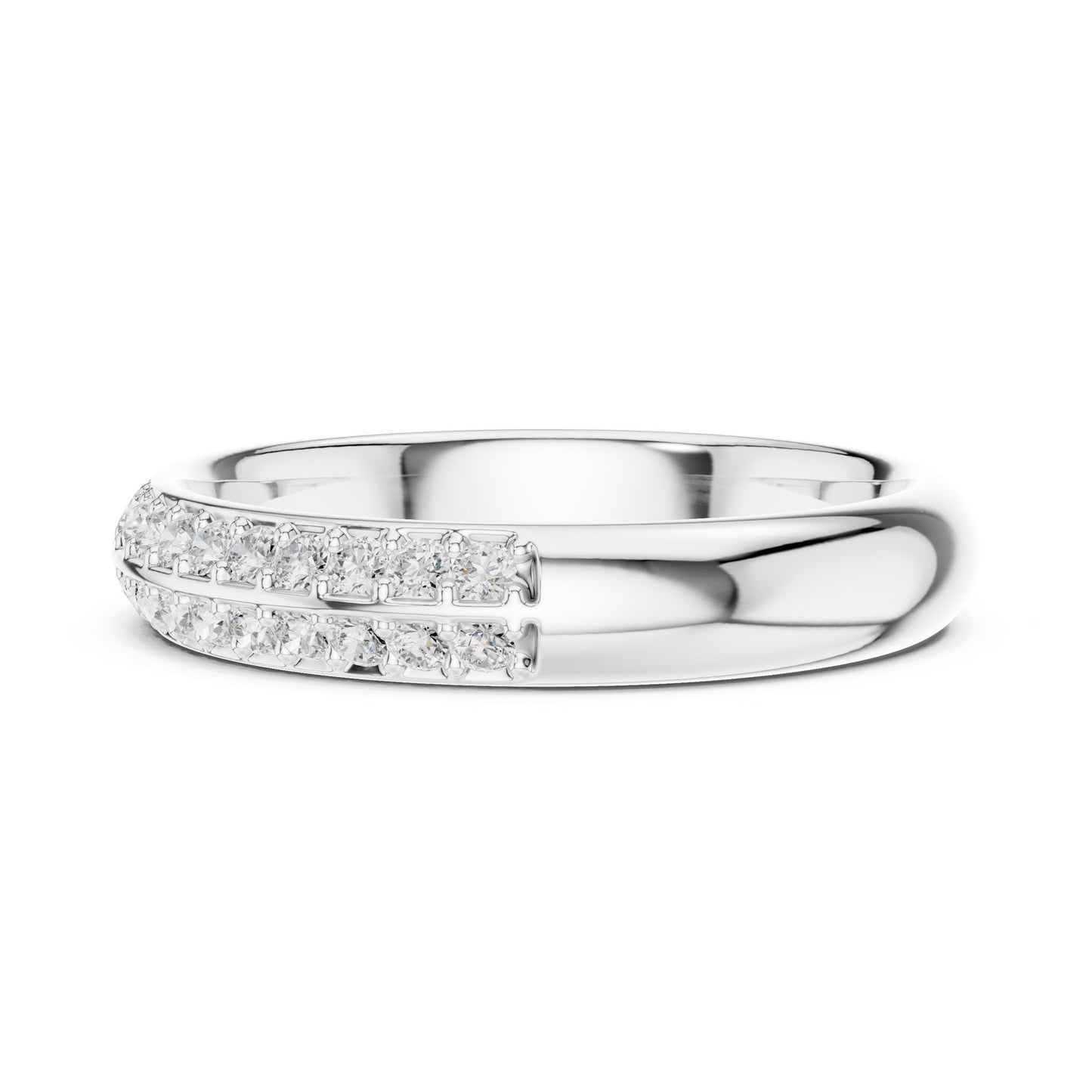 Round Lab Grown Diamond Pave Engagement Ring