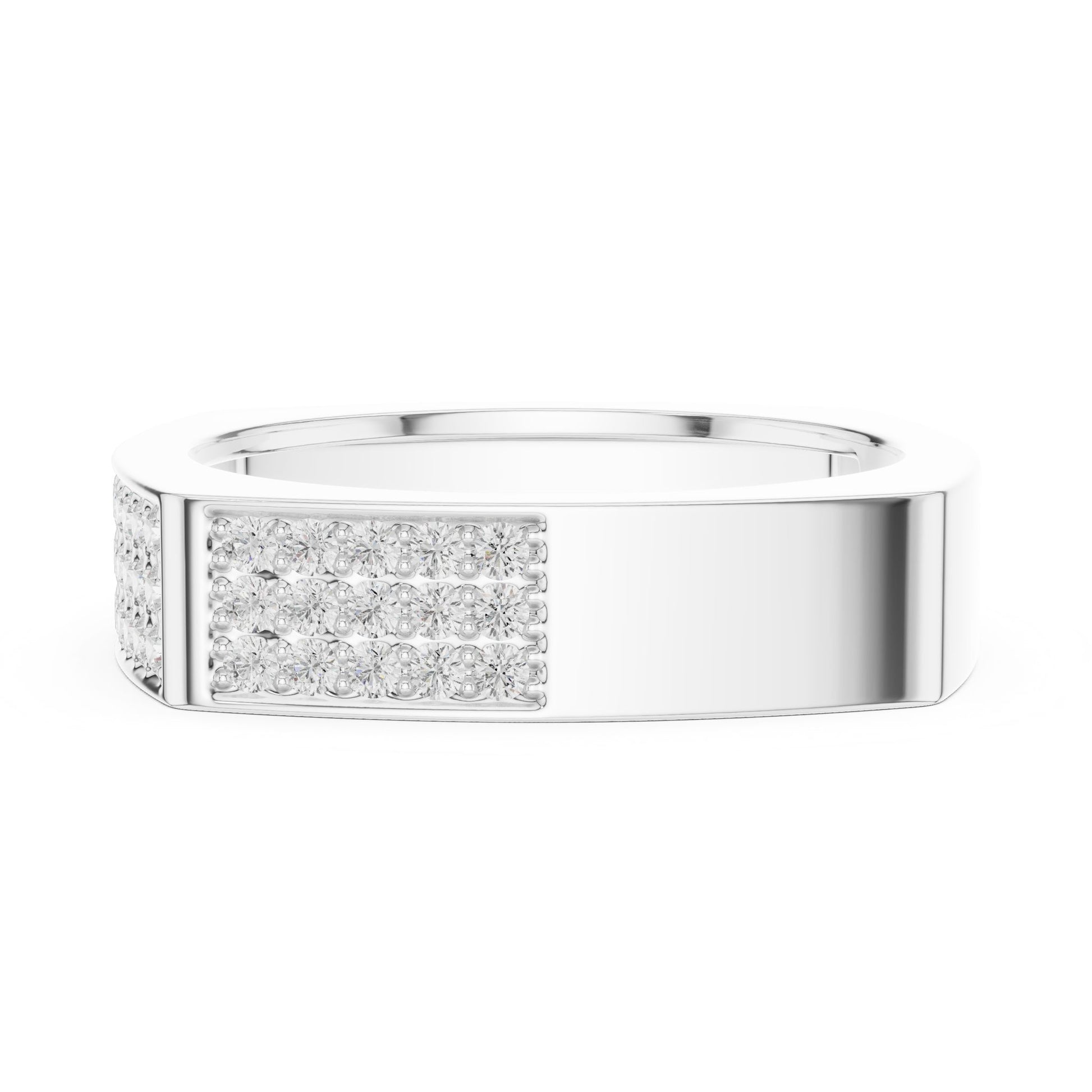 Men's Round Lab Grown Diamond Pave Ring
