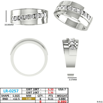 Men's Round Lab Grown Diamond Pave Ring