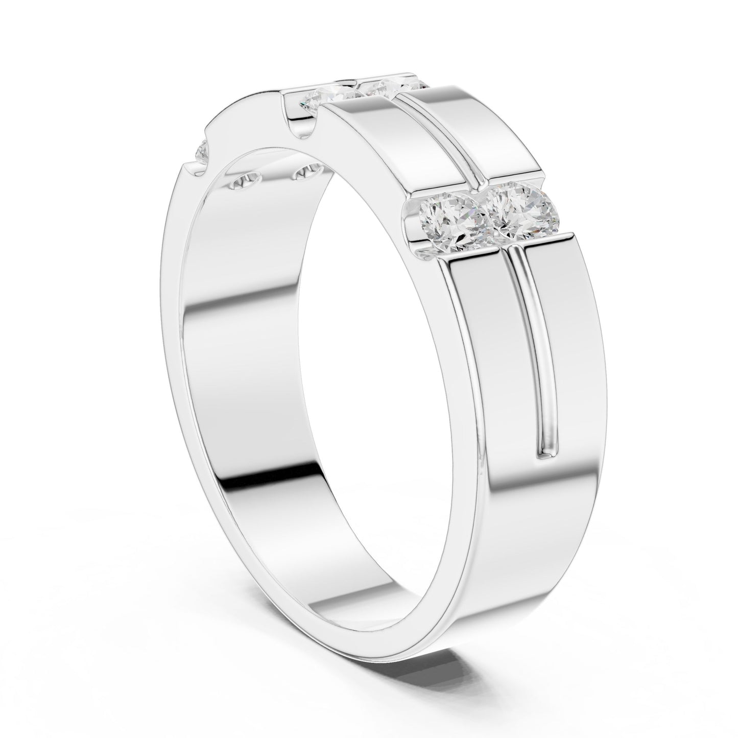 Men's Round Lab Grown Diamond Pave Ring