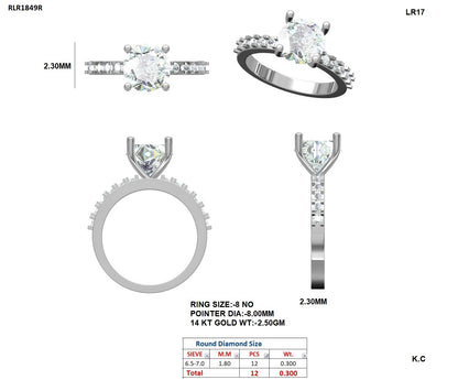 Round Lab Grown Diamond Pave Engagement Ring