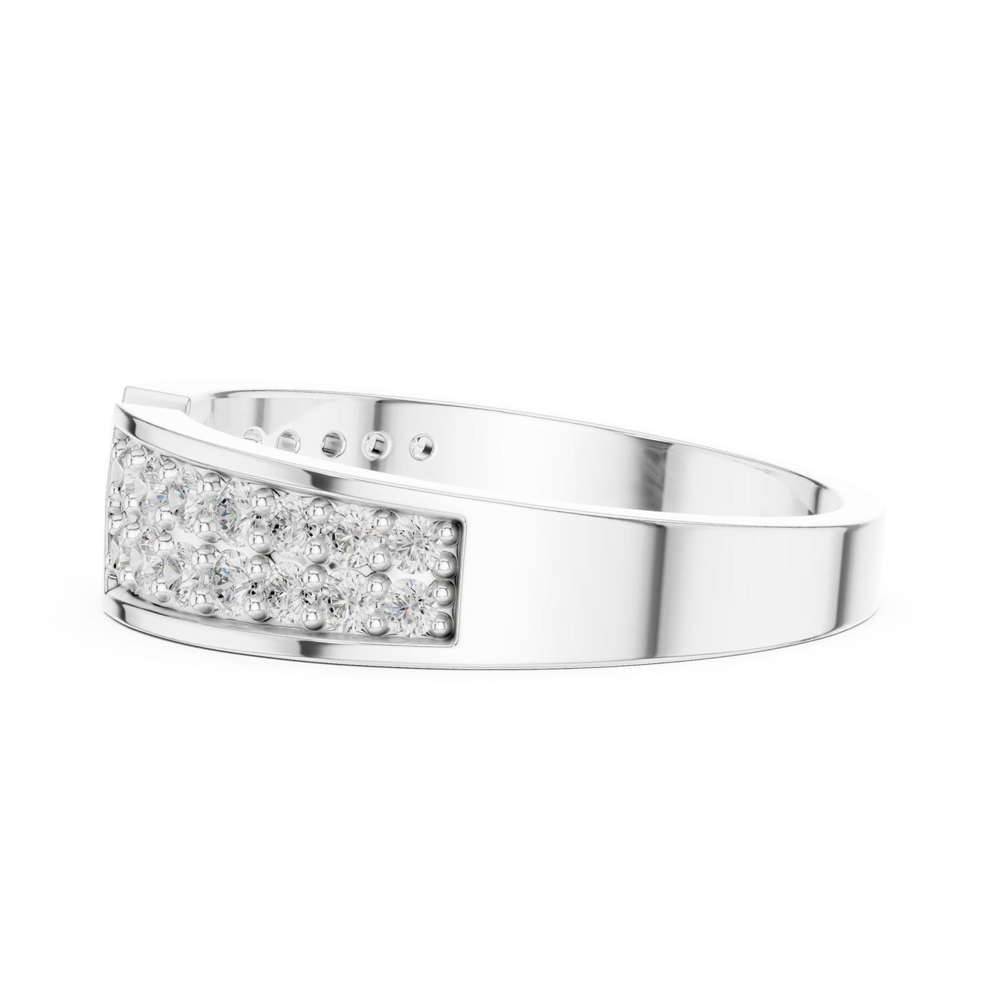 Round Lab Grown Diamond Pave Engagement Ring