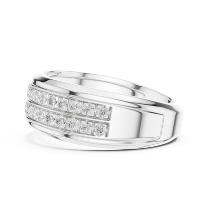 Men's Round Lab Grown Diamond Pave Ring