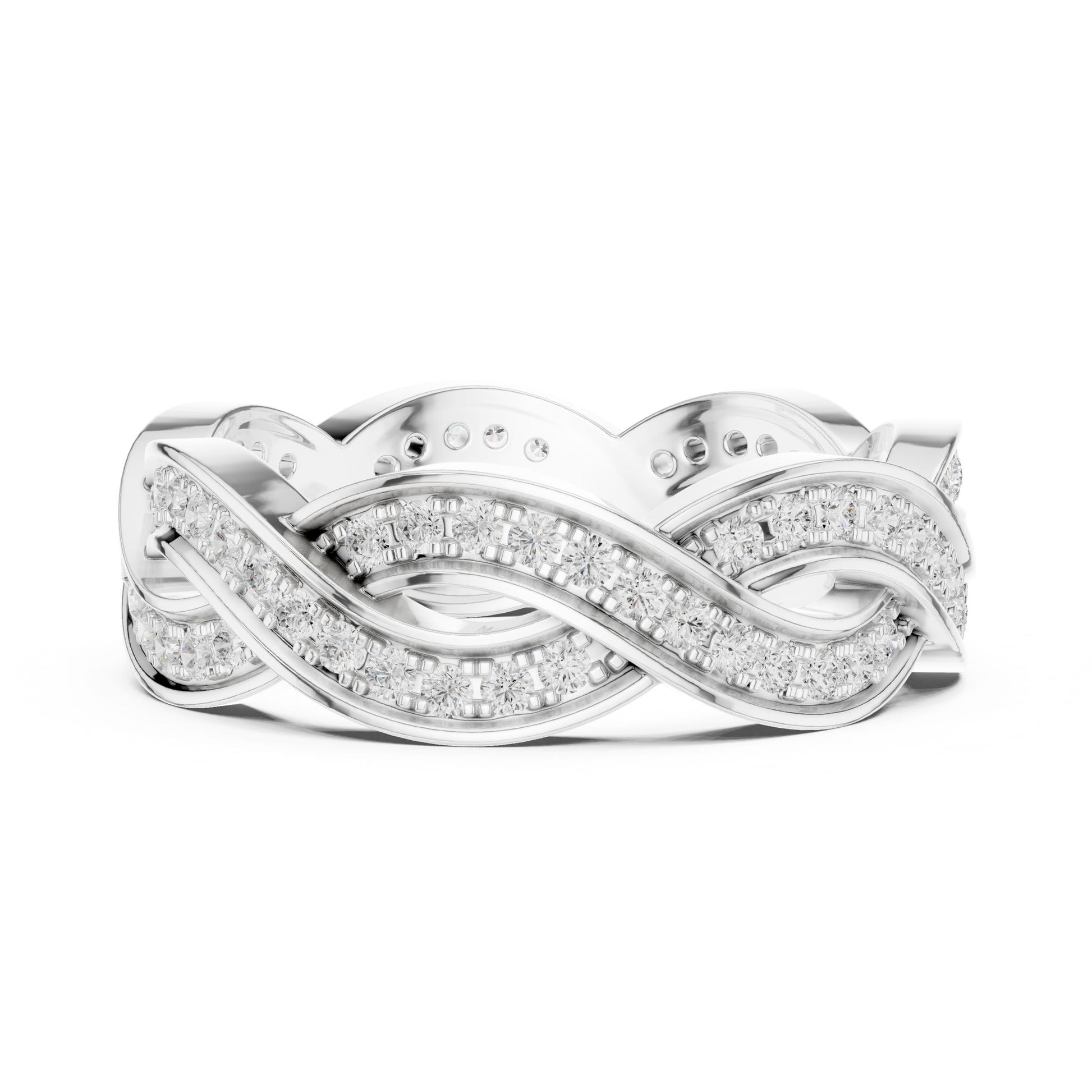 Round Lab Grown Diamond Pave Engagement Ring