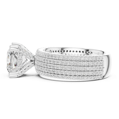 Round Lab Grown Diamond Pave Engagement Ring
