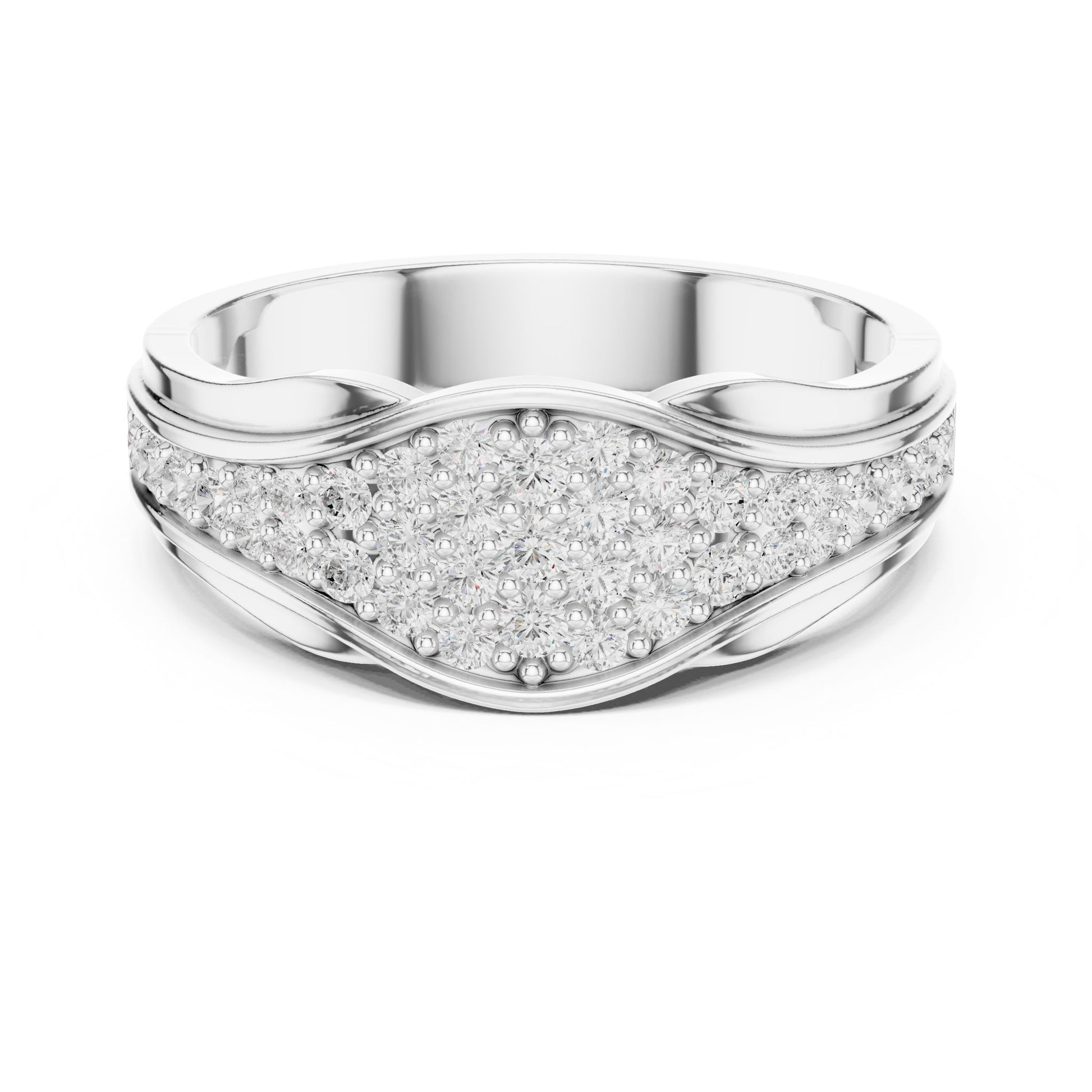 Round Lab Grown Diamond Pave Engagement Ring