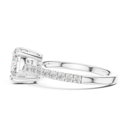 Round Lab Grown Diamond Pave Engagement Ring