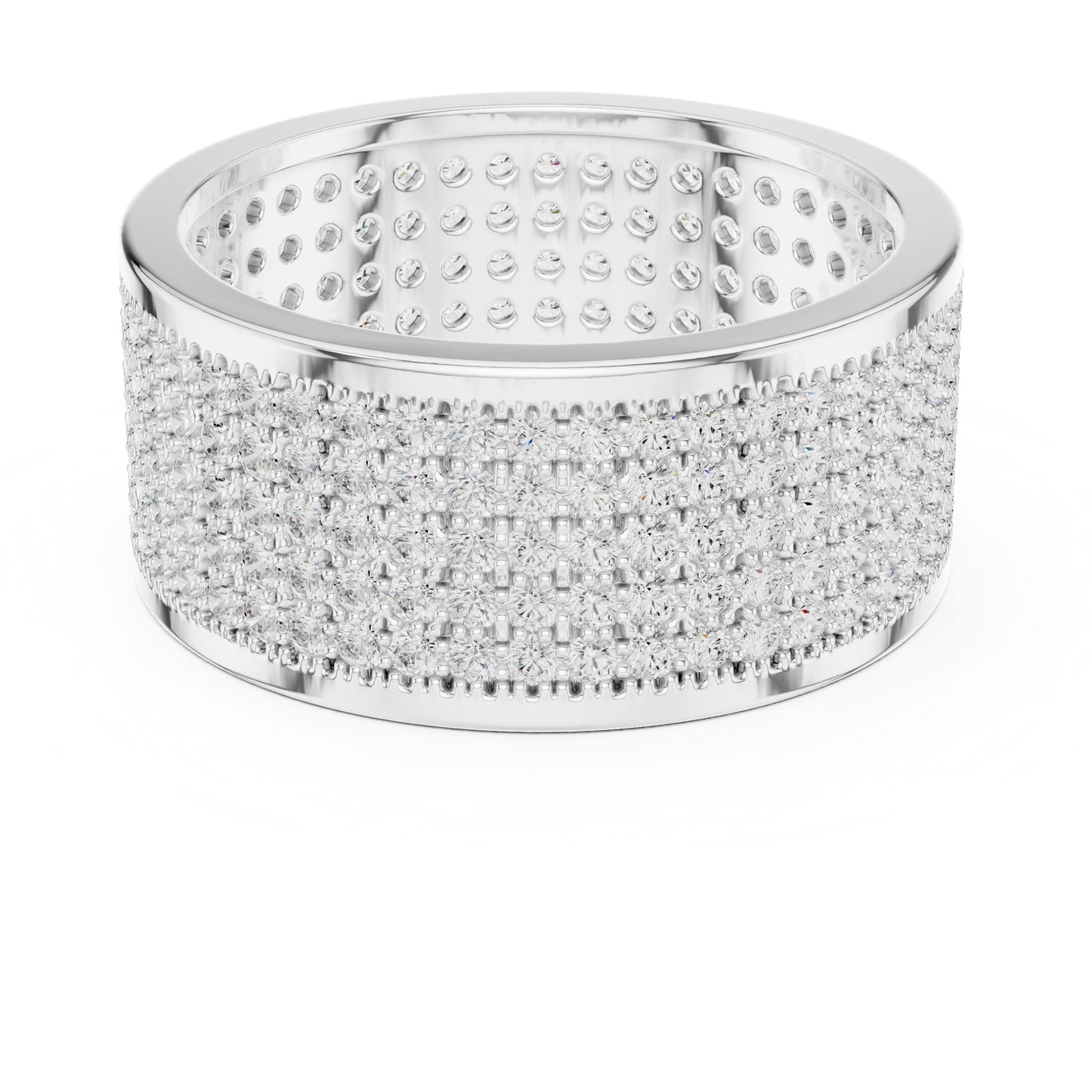 Men's Round Lab Grown Diamond Pave Ring