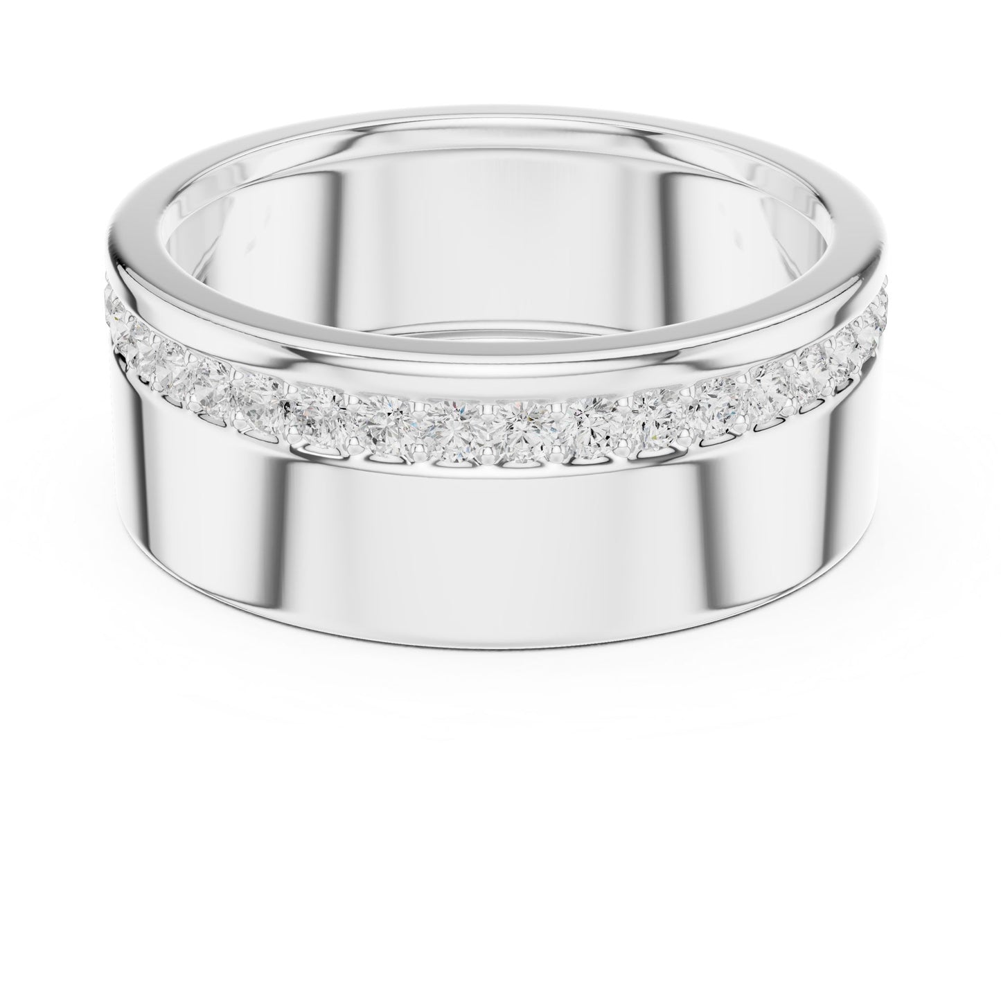 Men's Round Lab Grown Diamond Pave Ring