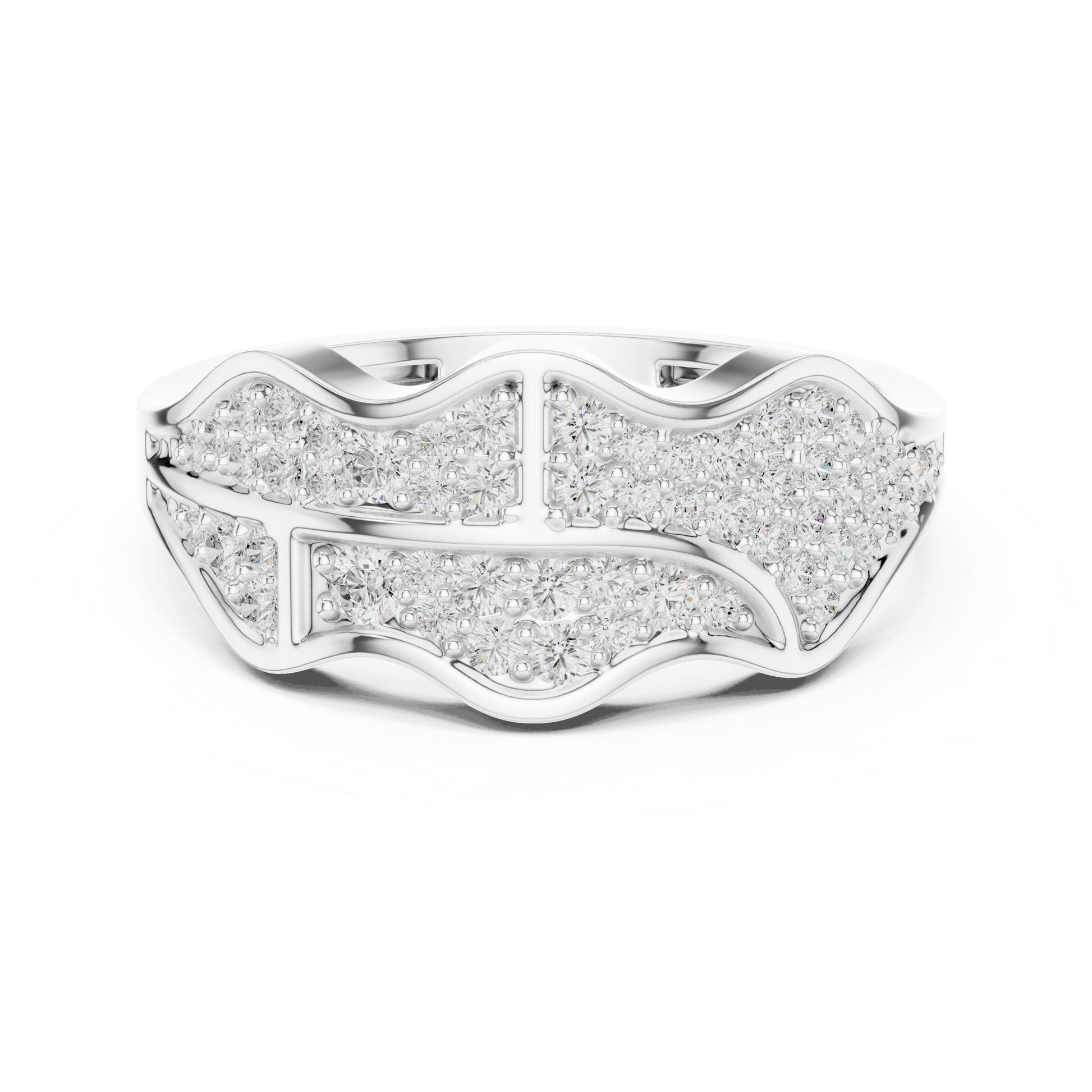 Men's Round Lab Grown Diamond Pave Ring