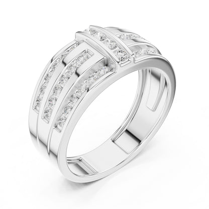 Men's Round Lab Grown Diamond Pave Ring