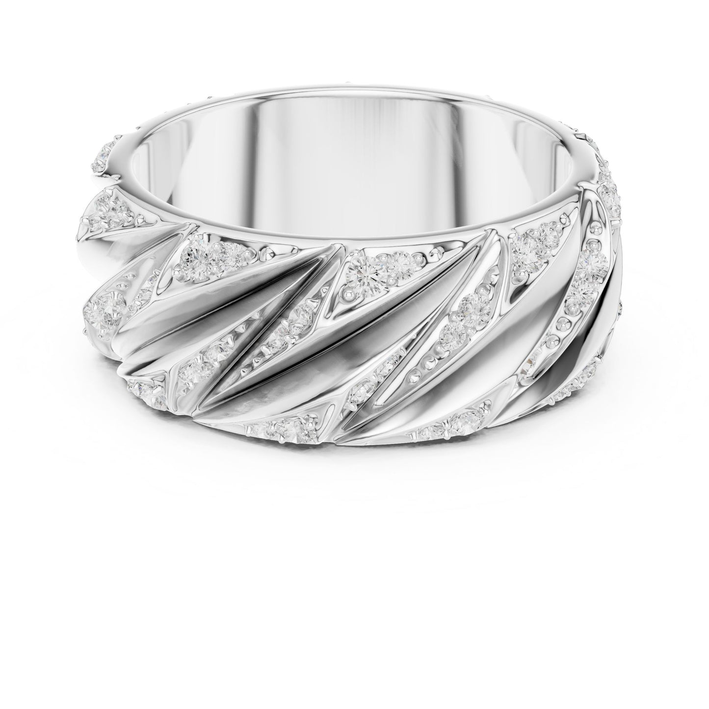 Men's Round Lab Grown Diamond Pave Ring